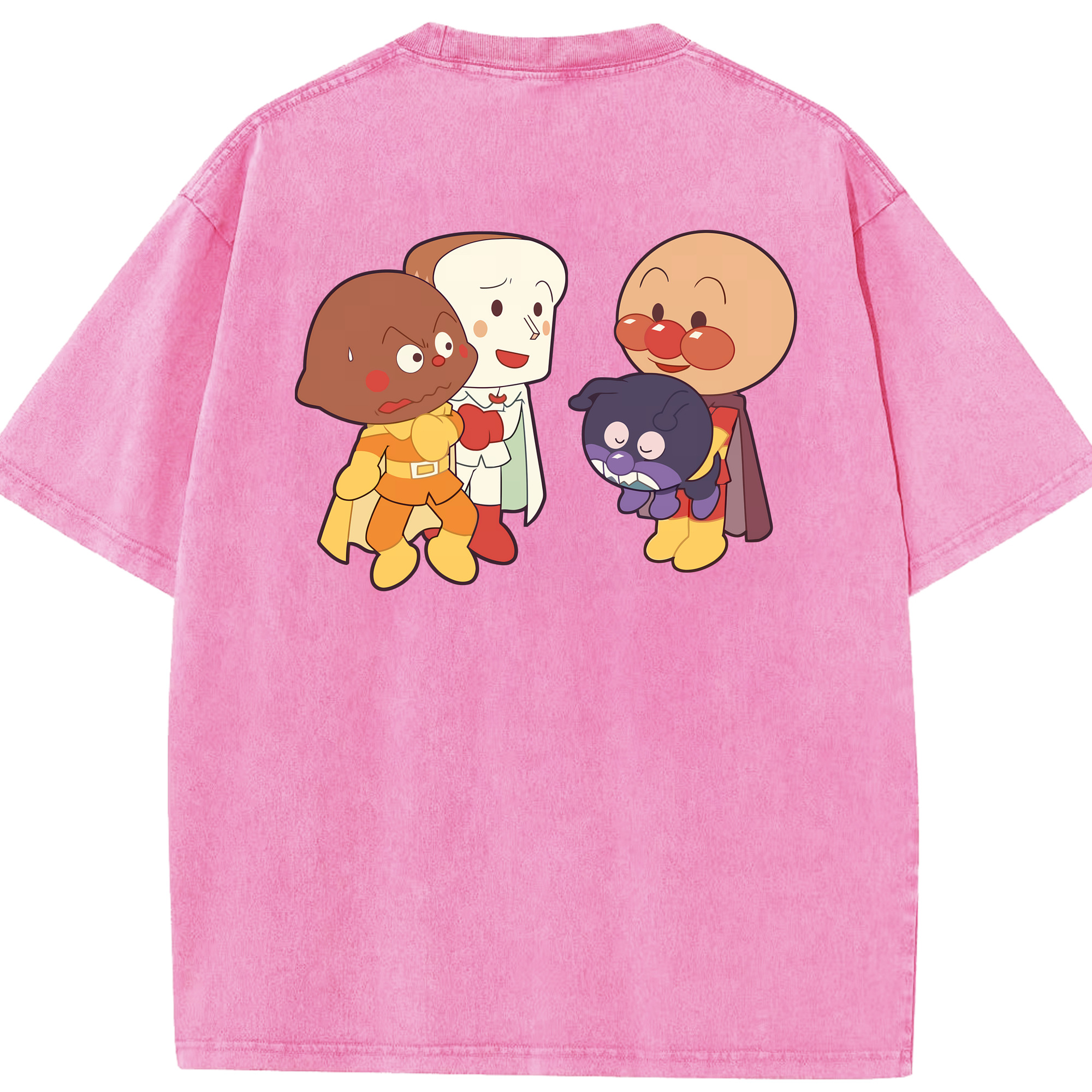 （画像用） アンパンマン Anpanman 綿100% ヴィンテージ風 半袖Tシャツ（背面プリント）